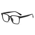 Montatura per occhiali nera quadrata alla moda per donna con aste eleganti - C1 Nero