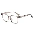 Occhiali montatura quadrata oversize in grigio-marrone traslucido per donna - C2 Tè Trasparente