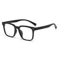 Klassiek zwart vierkant optisch montuur met zilveren klinknagels en 53mm glazen - 53-19-150 / Mat Zwart
