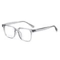 Occhiali quadrati oversize in grigio trasparente con montatura ottica alla moda - C4 Grigio Trasparente