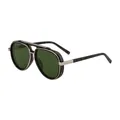 Klassische Fliegerbrille für Herren mit Schildpatt-Rahmen und dunkelgrünen Gläsern - C6 Schildpatt Silber G15 Grün
