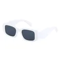 Lunettes de soleil rétro avec monture en plastique blanc et verres gris UV - C2 Blanc Gris