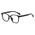 Classic square tortoise shell glasses frame with decorative rivets and model J10011 - Tortoiseshell