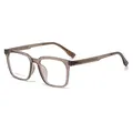 Fashionable square transparent tea optical glasses frame in a retro oversized style - C2 Transparent Coffee