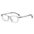 Vintage herenbril met vierkant montuur in transparant grijs, model J10025 - Transparant Grijs