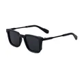 Square polarized sunglasses for men with black matte frame and dark lenses for outdoors - C4 Polarized Matte Black Gray