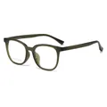 Monture optique vert foncé translucide J10017 en résine avec branches souples - Vert Armée