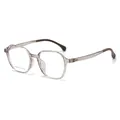 Heren brilmontuur in transparant grijs met donkerbruine oortips, modelnummer J10024 - C5 Transparante Koffie