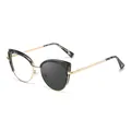 Cat-eye bril met marmeren montuur en fotochromische lichtveranderende glazen op sterkte - Grijs Schildpad Wordt Grijs