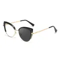 Gafas de sol ojo de gato en negro y dorado con lentes fotocromáticas para mujer - Montura Negra Fotocromática Gris