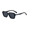 Classic square polarized sunglasses for men with matte black frame and dark lenses - Matte Black Grey Style (C4)