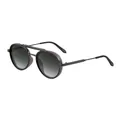 Gafas de sol ovaladas retro con montura metálica de doble puente y lentes grises - Estilo C4 (C4) / Montura Gris Gunmetal Lentes Gris Verde