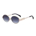 Gafas de sol ovaladas retro con montura de metal dorado y lentes degradadas - C2 Dorado Gris Degradado