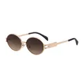 Gafas de sol ovaladas con montura de metal dorado y lentes degradadas marrones retro - C3 Dorado Gris Té