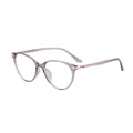 Fashionable transparent champagne cat-eye TR90 optical frames for women with metal hinges - Khaki