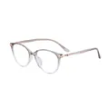 Chic cat-eye glasses frame with TR90 two-tone transparent brown and clear finish - Tea Gradient