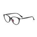 Retro tortoise shell round frame glasses in dark brown with silver metal accents - Tortoise Shell