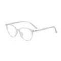 Chic transparent cat-eye TR90 optical frame with rose gold metal temple accents - Transparent Frame
