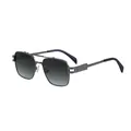 Lunettes de soleil aviateur carrées pour hommes, monture gris fusil et verres dégradés - Monture Gris Fusil Verre Gris Vert (C5)