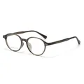 Fashion oval full-rim optical frame in transparent grey, model J10026 for women - Olive Green