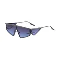 Lunettes de soleil cyberpunk œil-de-chat monture métal gris foncé et verre dégradé - Gris Anthracite Bleu Gris