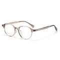 Fashion oval full-rim optical frame for women in translucent brownish grey resin finish - Transparent Coffee