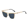 Fashion cat-eye sunglasses with gold metal frame and dark grey lenses for men and women - Matte Gold Gray (C5)
