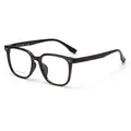 Chic dark tortoiseshell square TR90 eyeglass frame for women with metal stud detail - C5 Tortoiseshell