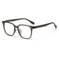 Square translucent tea grey TR90 glasses frame with model J10027 for women - C6 Transparent Tea