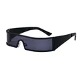 Quadratische schwarze Schild-Sonnenbrille mit nahtlosen Gläsern im Cyberpunk-Stil - C1 Schwarz Grau