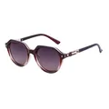 Square polarized sunglasses in gradient brown finish with golden metal temple accents - Dark Tea and Tea Gray Gradient (C4)
