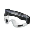 Protective safety goggles with transparent PC lenses and adjustable black elastic headband - Clear White