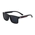Gafas de sol cuadradas negro mate para hombre con raya roja y detalle de estrella - C2 Montura Negra Mate Negro Gris Completo