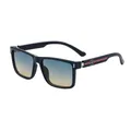 Gafas de sol cuadradas negras con lentes degradadas azules y amarillas - C3 Montura Negra Brillante Dorado Verde Amarillo