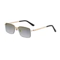 Square gold metal sunglasses with gradient lenses and decorative screw temple details - Light gold