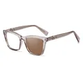 Gafas de sol cat-eye fotocromáticas con montura té translúcida y lentes rectangulares - C5 Gris Té A Té