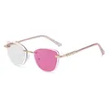 Occhiali da sole cat-eye senza montatura con stanghette in cristallo oro rosa e lenti bicolore - Montatura Oro Rosa Asta Rosa Pasta di Fagioli a Rosa
