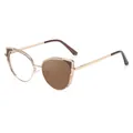 Occhiali da sole cat-eye con montatura in metallo dorato e lenti fotocromatiche marroni - C4 Caffè a Marrone