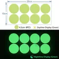 Set of 8 round glowing star wall stickers with 4.5cm diameter for dark room decor - 8 Dots (YG-207)