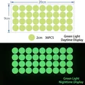 Luminous green circular wall stickers with 36 pieces in 2cm diameter for home DIY decor - 36 Dots (YG-204)