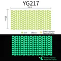 Luminous heart wall stickers 180pcs set in light green with night glow effect - 180 Hearts (1cm)