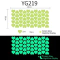 50pcs heart-shaped glow in the dark wall stickers showing day and night green light effect - Yg-219 [50 Hearts]