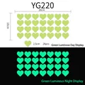 Luminous heart-shaped wall stickers set of 28pcs in green glow for bedroom decor - YG220 / 28 Hearts (2.5cm)