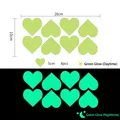 Luminous heart wall stickers set of 8 pieces in green glow for bedroom DIY decor - YG223 / 8 Hearts (5cm)