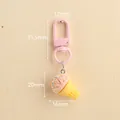 Pink resin ice cream cone keychain with colorful sprinkles and pink lobster clasp - Pink