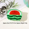 Pince à cheveux créative pastèque en PVC, design rouge et vert, taille 5,3x3,7 cm - Pastèque