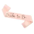 Blush pink satin Bride to Be sash with elegant rose gold foil lettering for bachelorette party - Satin Shoulder Strap / Champagne
