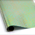 Mint green gift wrapping paper roll with metallic gold chevron pattern design - Green Base Wavy