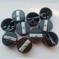 Mini round black single-hole plastic pencil sharpeners with metal blades for students - Round Black Style