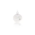 Polished round LOVE pendant with zircon stone for DIY jewelry necklaces and bracelets - Matte Silver